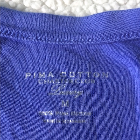 Charter Club Purple Elbow-Sleeve Top - Picture 3 of 3